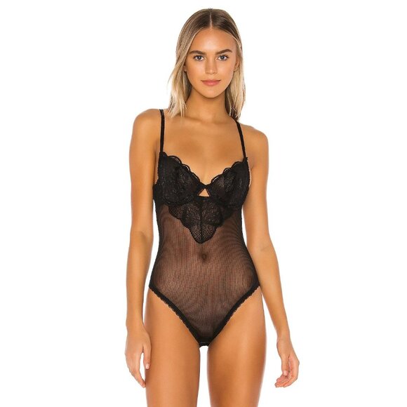 KAT THE LABEL Zephyr Bodysuit in Black Lace - Picture 2 of 5